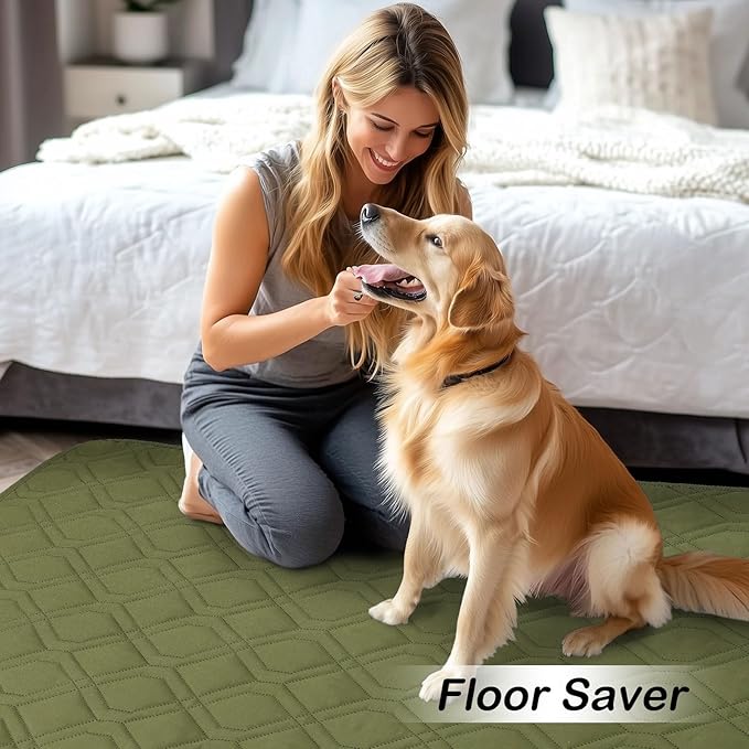 hyha Waterproof Dog Bed Blanket, Soft Pet Blankets, Waterproof Couch Cover for Dogs, Reversible Sofa Covers Washable for Furniture (40x50 Inch, Green/Navy Blue)