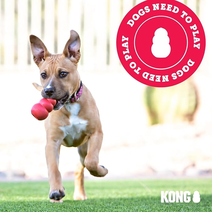 KONG Puppy - Natural Teething Rubber Chew Toy for Dogs - Stuffable Dog Toy for Extended Playtime - Chew & Fetch Toy for Puppies - for Large Puppies - Pink