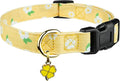 Cotton Handmade Dog Collar Cute and Distinctive Patterns Yellow Flower with Pendant for Girl Boy Dogs Collars S