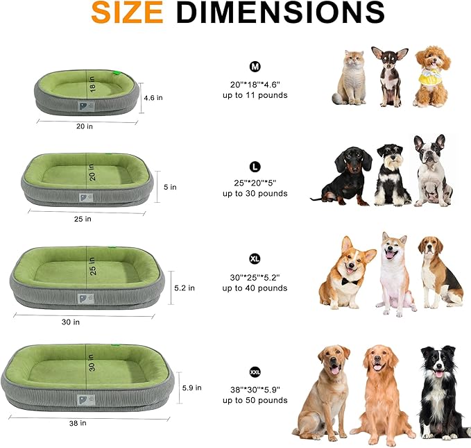 Orthopedic Small Dog Bed,Dog Sofa Bed with Egg Crate Foam with Four-Sided Bolster, Removable Cover & Non-Slip Bottom S