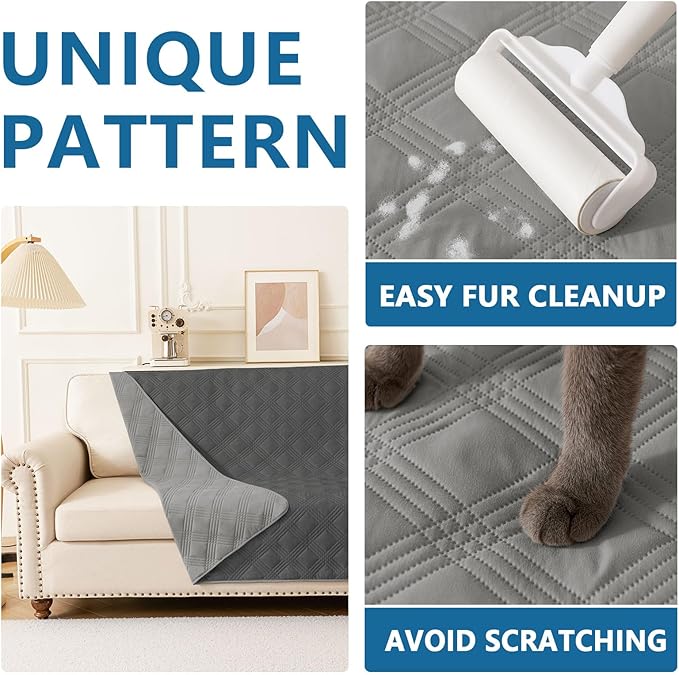 hyha Waterproof Dog Blanket, Reversible Pet Bed Blanket, Soft Sofa Couch Cover for Dogs Washable, Waterproof Pet Couch Covers for Sofa Puppy Cats Furniture Protector(30"x70", Grey/Dark Grey)