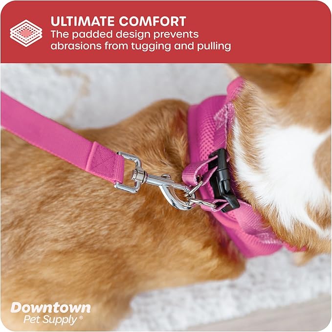 Downtown Pet Supply Step-in Dog Harness – No Pull, Adjustable Padded Mesh with Reflective Trim, Secure Buckle Strap – Comfortable & Breathable Small Dog Harness, X-Small, Pink