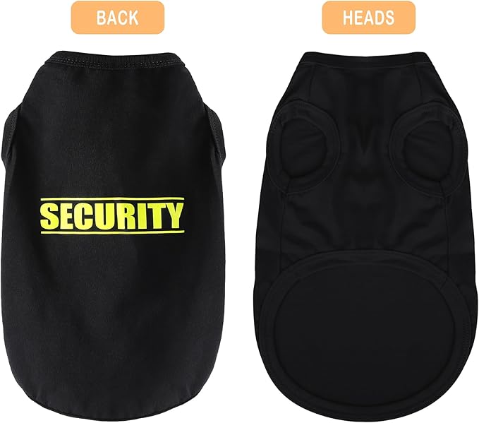Discover Cozy Cotton Canine Wear: Soft, Lightweight, and Breathable Dog Shirt Vest with Eye-Catching Graphics(Security), Keeping Your Furry Friend Warm and Comfy! Black 3XL