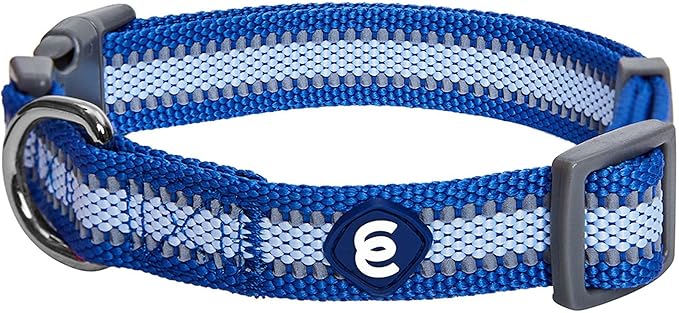 Blueberry Pet Large Dog Collar in Reflective Navy Blue | Adjustable Classic Nylon Strap for Big Breeds | Durable, Stylish & High-Visibility Dog Gear