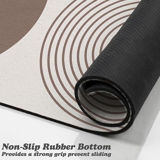 Dog Food Mats for Floors Waterproof, Cat Water Bowl Mats Pet Feeding Absorbent Mat Placemats for Food and Water Brown Bohemia 24 * 32 inch
