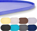 Hubulk 100% Waterproof Silicone Pet Feeding Mat with Raised Edge for Food and Water, Dog Bowl Mats, Cat Bowls Placemat with High Lip Protects Floor for Cats and Dogs (Purple, 19" L x 12" W)
