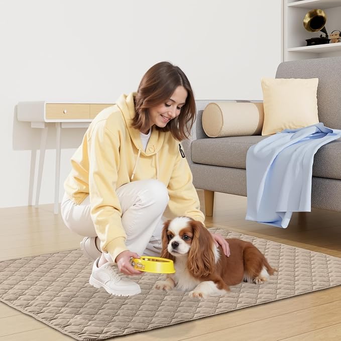 Smiry Waterproof Dog Bed Cover Blanket, Soft Reversible Pet Blanket, Washable Leakproof Cats Dogs Couch Cover for Sofa, Couch, Furniture (40x50 Inch, Taupe/Beige)