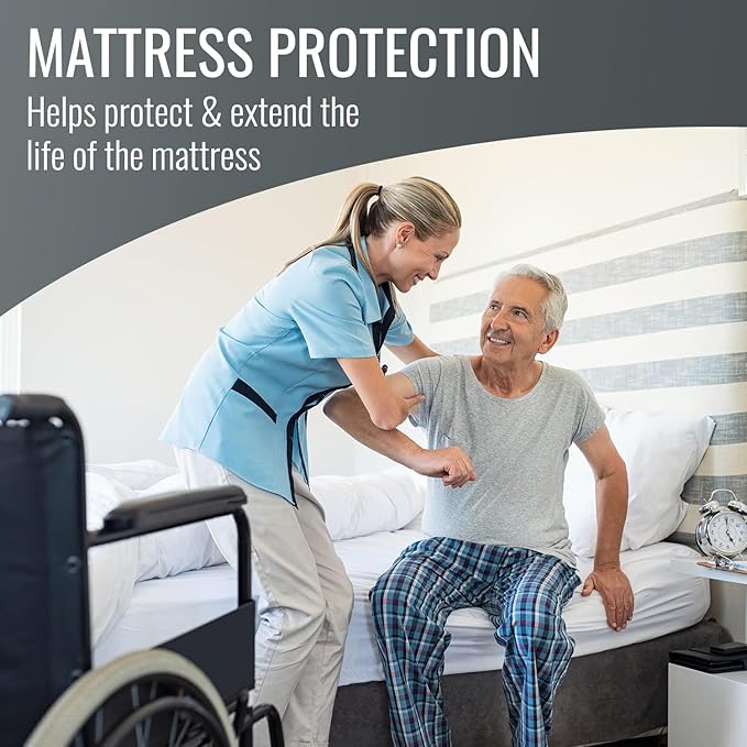 DMI Twin Waterproof Mattress Protector - Fitted, Noiseless Mattress Cover, Soft and Breathable, 39" x 75"x 8", White