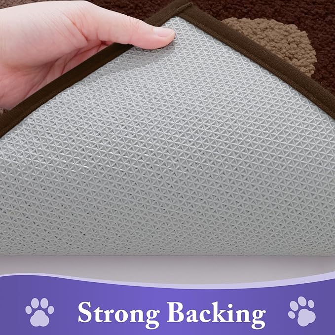 Buganda Dog Door Mat for Muddy Paws, Absorbent Dirt Trapper Non Slip Indoor Doormats, Washable Low-Profile Mat for Mud Dogs, Entryway Carpet for Inside Floor (40x32 Inches, Brown)