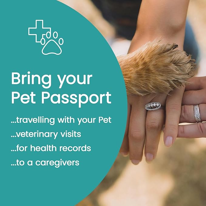 Color Premium PU Leather stitch-sewn US Pet Passport Medical Record for Pet Health and Vaccination English + Spanish for Cat, Dog, Puppy and Kitten (Christmas Red, Single)