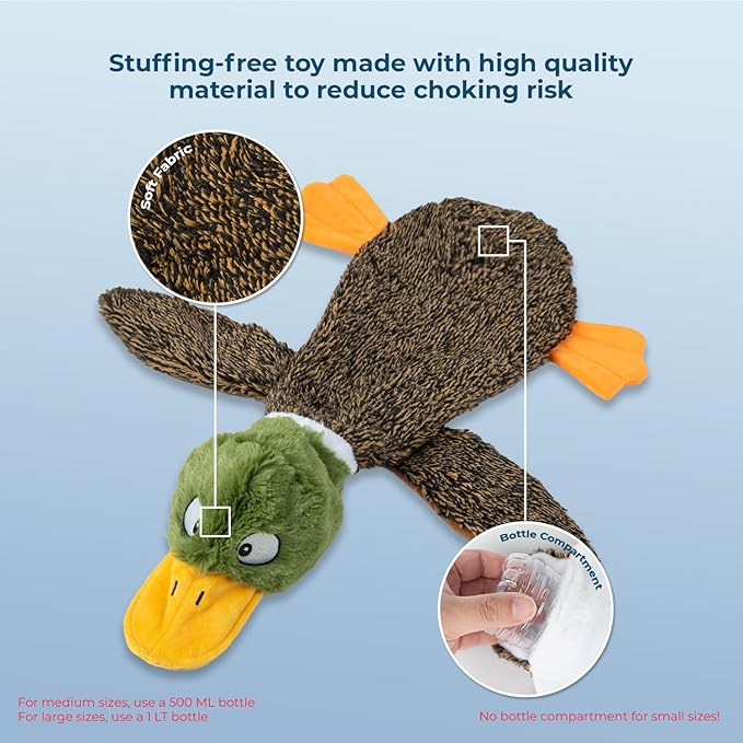 Best Pet Supplies Squeaky Dog Toys with Soft Durable Fabric for Small, Medium and Large Pets Interactive Toy for Indoor Play, Supports Active Biting and Play - 1Wild Duck, Pig, Medium