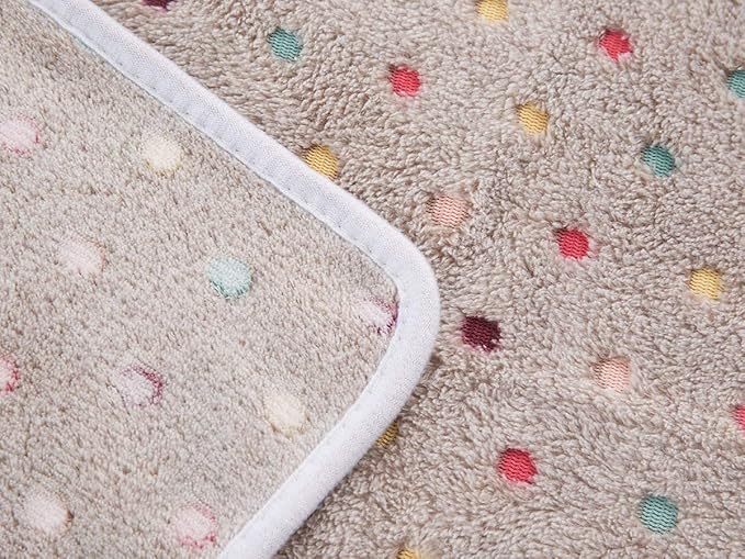 Luciphia 1 Pack 3 Blankets Super Soft Cute Dot Pattern Pet Blanket Flannel Throw for Dog Puppy Cat Small(23x16), Brown