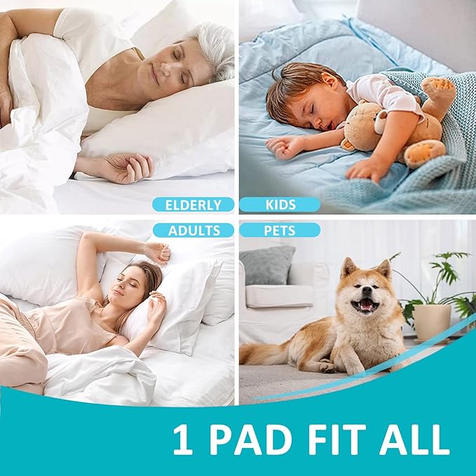 KANECH Washable Underpads 34"x36" (4 Pack), Waterproof Heavy Absorbency Reusable Incontinence Bed Pads for Adults, Elderly, Kids & Pets - Bedwetting Mattress Protector