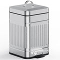 CEROELDA Small Trash Can with Lid-5L/1.3 Gal,Outdoor Dog Poop Garbage Can-Farmhouse Retro Metal Waste Bin w/Step Pedal for Bathroom Bedroom Office-Soft Close-Galvanized Steel…