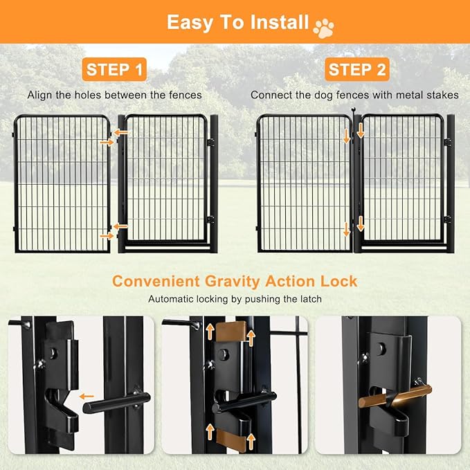 Dog Fence Outdoor Pens Outside,Portable Dog Play Pen 40" H 18 Panels Pet Playpen Exercise Pens for Puppys Small Medium Large Dogs RV Camping Yard Garden Indoor Wide Gate