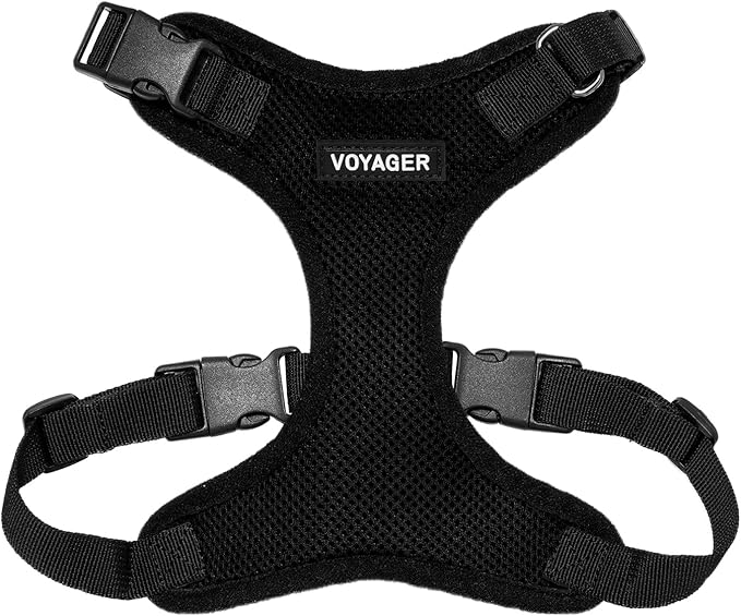 Voyager Step-in Pet Harness - All Weather Mesh, Adjustable Step in Harness for Cats and Dogs by Best Pet Supplies - Black, L