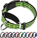 Martingale Dog Collar, Adjustable Nylon Reflective Collar with Buckle No Pull Dog Collar for Small Medium Large Dogs (Lime Green Small)