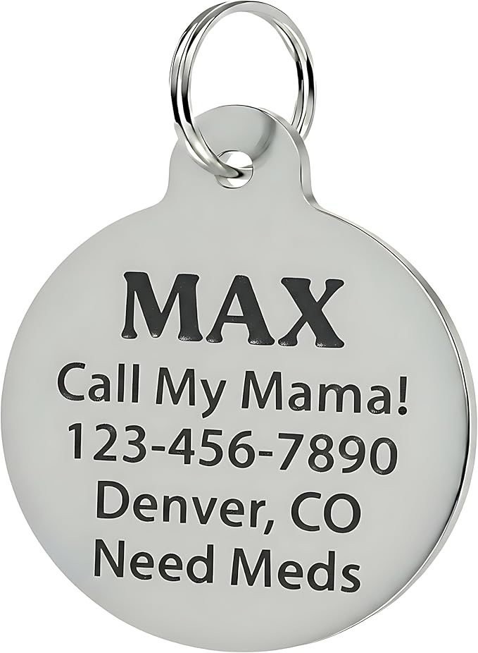 Bad Tags Personalized Dog and Cat ID Tags in 25+ Designs and 2 Sizes - 5 Lines of Custom Engraved Text - Funny Cute Personalized Pet Tags (Ask Me About My Butthole - Black, Large (1.25 inch))