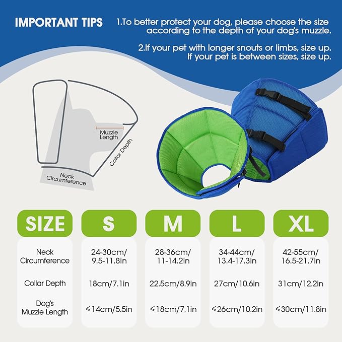 Dog Cone for Large Dogs After Surgery, Adjustable Soft Recovery Cone Collar for Dogs to Stop Licking, Professional Elizabethan Collar for Pet, Recovery Cones for Wound Healing & Hot Spots