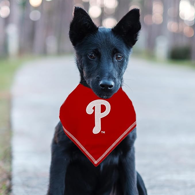 Pets First MLB Philadelphia Phillies TIE Bandana, Small/Medium. Dog Bandana Scarf Bib for Pet Cat Dog. The Ultimate Game-Day, Party Bandanna, Birthday Event