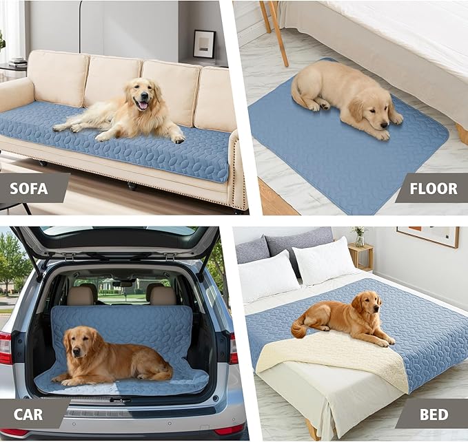 Ameritex Waterproof Pet Bed Cover Anti-Slip Dog Bed Blanket for Sofa and Furniture Waterproof New Pattern Design (Lightblue, 30x80 Inch (Pack of 1))