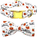 Halloween Dog Collar, Pet Collar Bow Pumpkin Pet Collar Girl Boy Holiday Collars Gift Bow Cute Soft Puppy Collars for Small Dogs