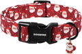 DOGWONG Christmas Dog Collar, Red Santa Claus Print Cute Dog Collars Winter Holiday Male Female Adjustable Dog Collar for Large Dogs