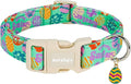 Easter Dog Collar for Extra Small Dogs, Adjustable Green Small Dog Collar with Colorful Eggs Pattern, Cute Easter Dog Collars Girl Boy Collar for Dogs -XS