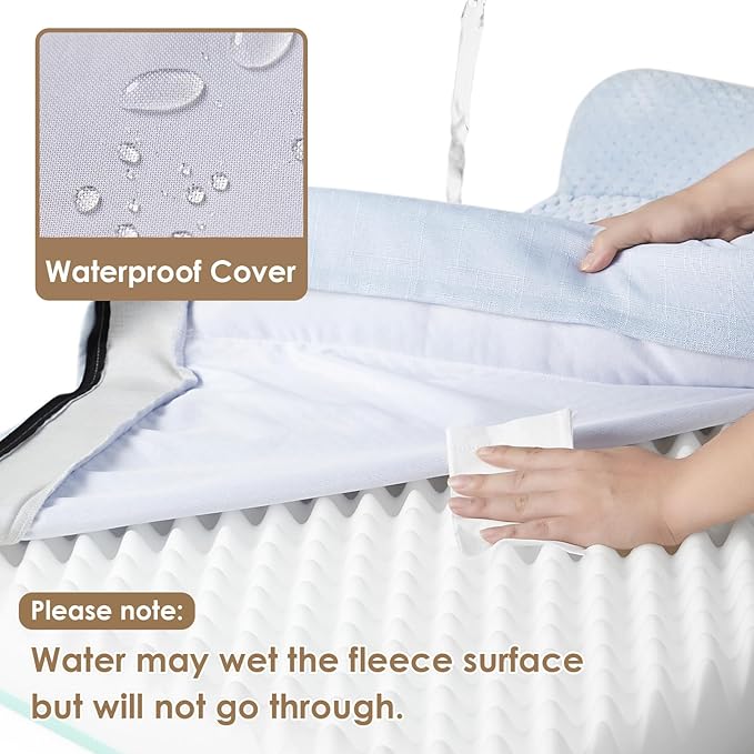 EHEYCIGA Extra Large Dog Bed Othorpedic, Memory Foam XL Dog Bed with Washable Removable Cover, Waterproof Pet Sofa Couch XLarge Size Dogs with Nonskid Bottom, 44x32x6.5, Washblue