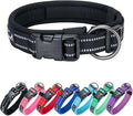 EXCELLENT ELITE SPANKER Reflective Dog Collar Classic Soft Padded Breathable Nylon Adjustable Pet Collar with Quick Release Buckle for Boy Girl Male Female Small Medium Large Dogs Training(Black-L)