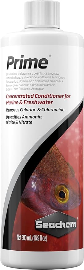 Seachem Prime Fresh and Saltwater Conditioner - Chemical Remover and Detoxifier 500 ml