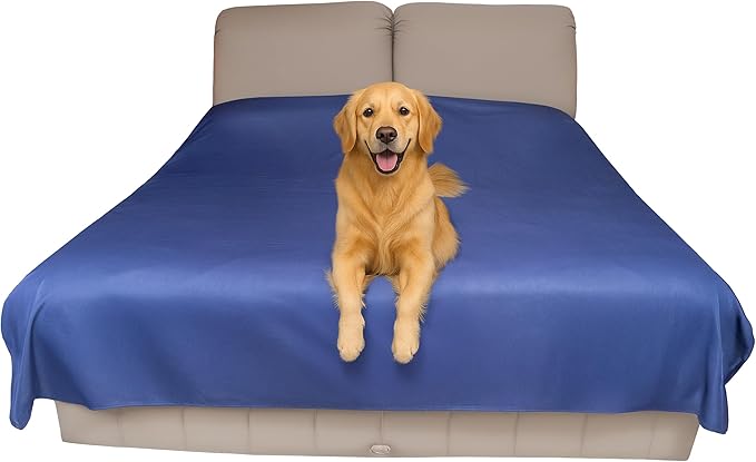 SILLY LEGACY Thin Reversible Waterproof Protective Bed Cover (Queen Size, 96 x 82 inch), for Dogs and Cats, Babies; Incontinence, Dirt, Drool