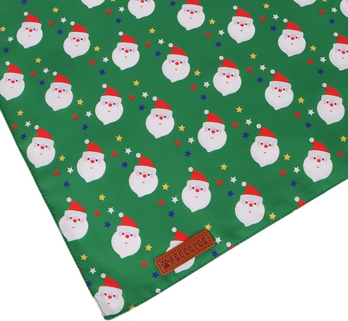 ADOGGYGO Christmas Dog Bandanas 2 Pack, Reversible Santa Snowman Xmas Pet Scarf Bib, Adjustable Fit Red Green Christmas Bandana for Extra Large Dogs (X-Large)