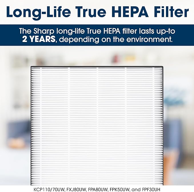 SHARP Air Purifier for Small Rooms – Covers up to 690 sqft in one hour, True HEPA Filter Air Purifier for Bedroom, Office or Dorm Room, Dust, Smoke, Pollen - FPF30UH