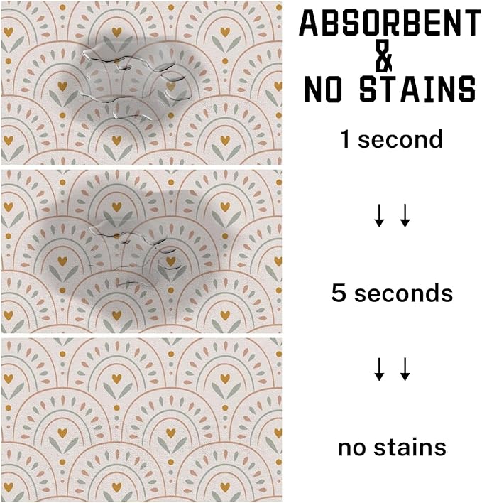 Absorbent Pet Dog Bowl Mat for Food and Water, Pet Cat Food Feeding Mat with Non Slip Rubber Backing, Dog Food Mats for Floors Waterproof, 12"x20"