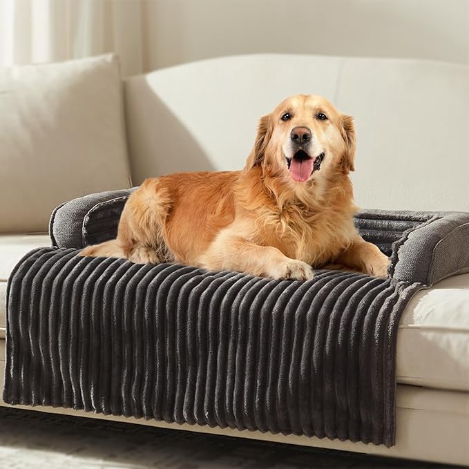 WINDRACING Luxury Dog Couch Bed, Washable Calming Dog Couch Cover, Couch Protector for Dogs, Waterproof Sofa Bed, Pet Bed Mats for Couch, Pet Couch Covers for Sofa (Grey