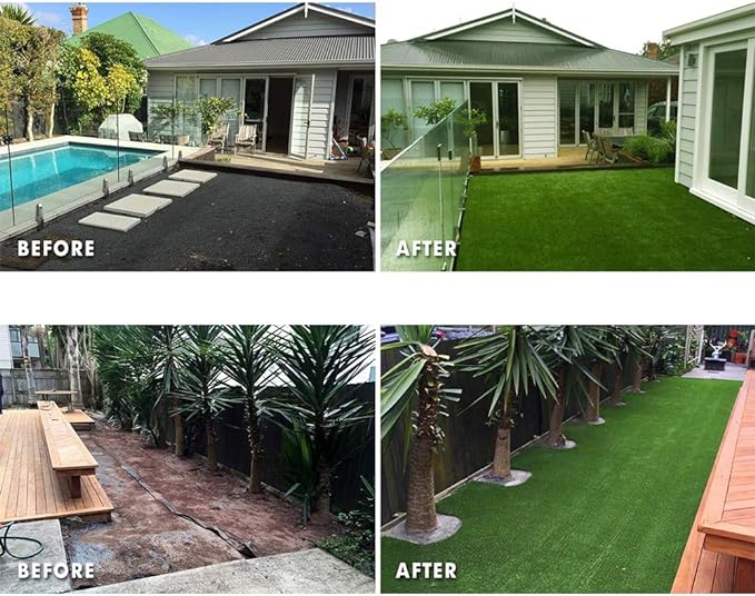 Petgrow Synthetic Artificial Grass Turf 7FTX19FT for Indoor Outdoor Dog Synthetic Grass Mat, Party Wedding Christmas Balcony Garden Astro Turf Rug,Drainage Holes Faux Fake Grass Rug Carpet for Pets