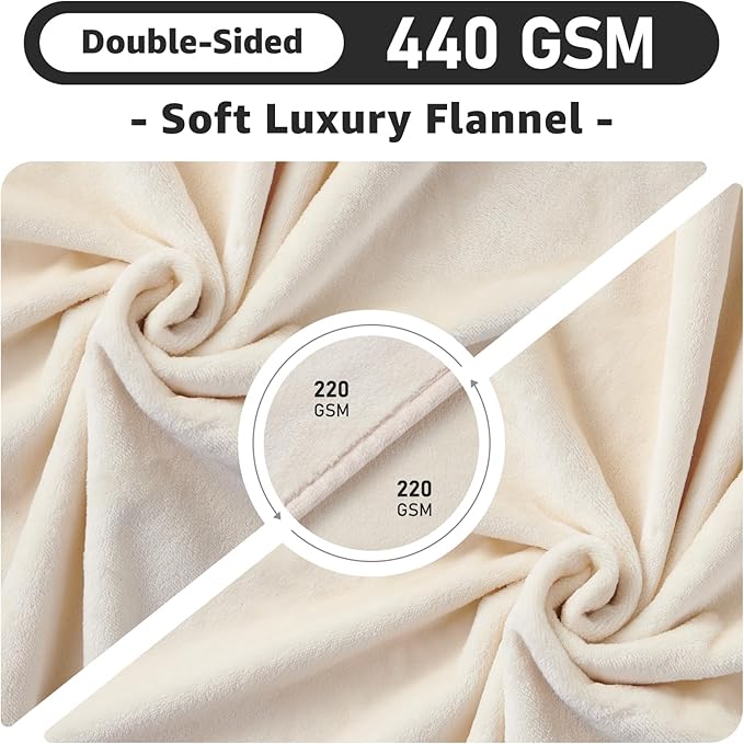 LOOBANI Waterproof Blanket for Bed: Reversible Soft Flannel King Size Bed Blanket 85" x 108", Waterproof Dog Blankets for Large Dogs, Spill-Proof Cover for Furniture Protection, Movie Time, Beige