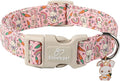 Easter Dog Collar for Small Dogs - Pink Girly Bunny Dog Collars, Cute Girl Dogs Easter Collar, Adjustable Female Spring Holiday Pet Collars with Quick Release Buckle S