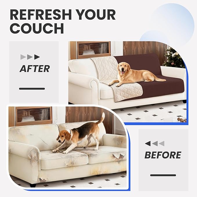 Waterproof Dog Bed Cover Pet Blanket, Soft Couch Cover for Dogs Washable, Non-Slip Dog Blanket Protect Furniture Couch Sofa Car for Puppy Large Dogs Cat (30x70 Inch, Coffee)