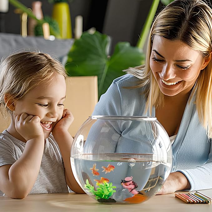 onesimcr Floating Fish Tank Decorations, Aquarium Decorations, Lovely Diver Fish Tank Decorations, Floating Device Fish Tank Accessories，Suitable for All Kinds of Fish Tanks(Pink)…