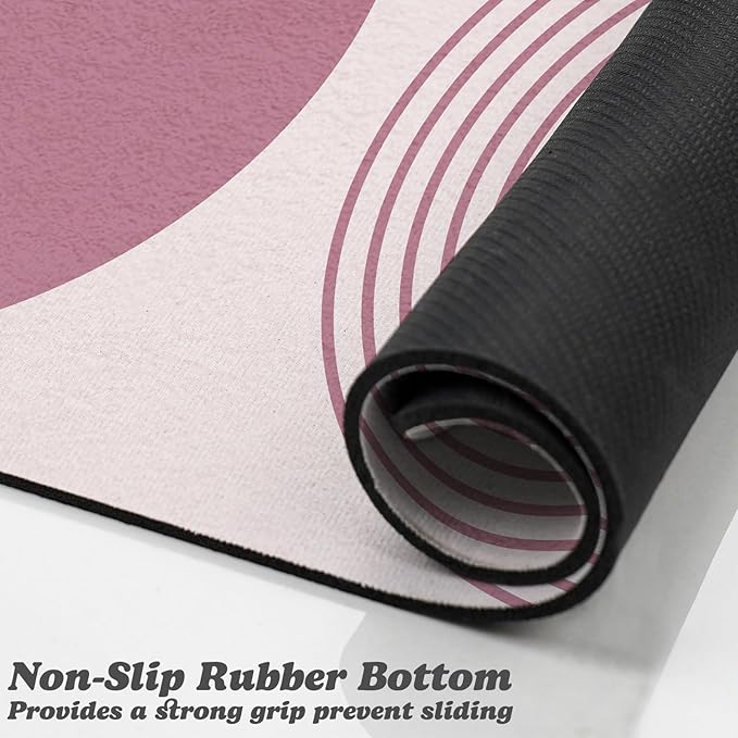 Dog Food Mats for Floors Waterproof, Cat Water Bowl Mats Pet Feeding Absorbent Mat Placemats for Food and Water Pink Bohemia 24 * 32 inch