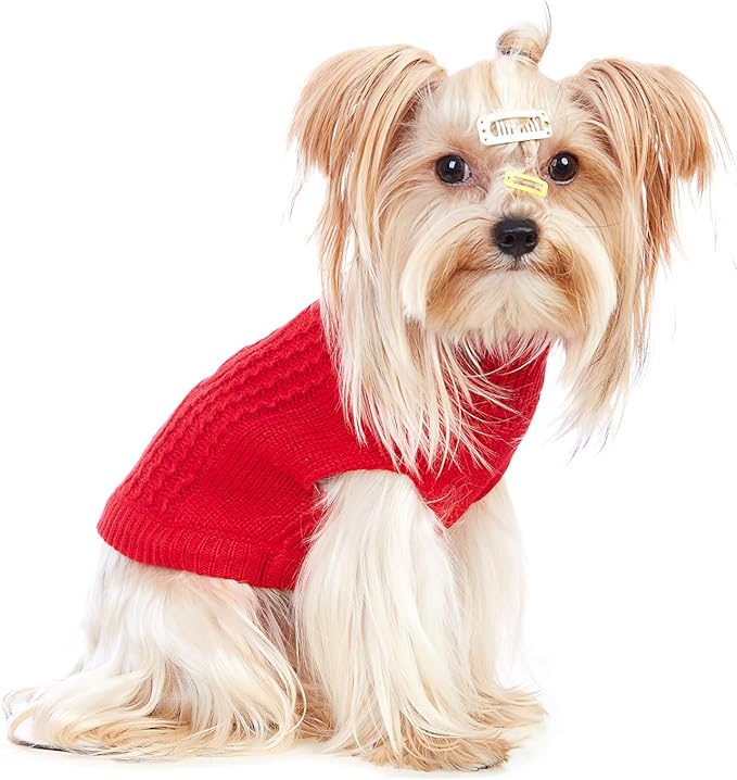 Stretchy Cat Sweater - 17 Colors & 6 Sizes | Snug Winter-Ready Knit for Boy/Girl Cats & Kittens(Red, Large)