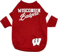 Pets First NCAA Wisconsin Badgers T-Shirt for Dogs & Cats. Size Medium. Football/BASKTBALL Dog Shirt for College NCAA Team Fans. New & Updated Fashionable Stripe Design