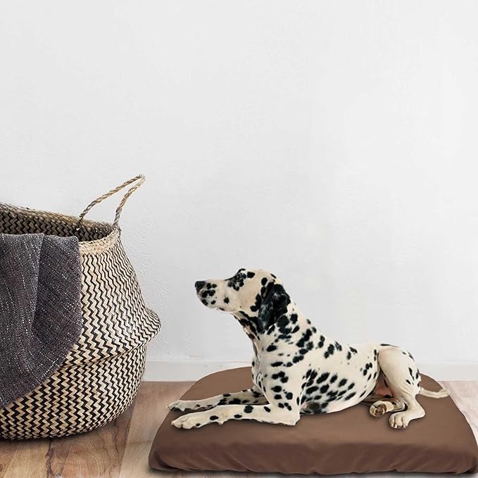 Dog Bed Cover Waterproof Replacement Machine Washable Covers for 44x32 Inch Dog Bed Heavy Duty Scratch Resistant Mattress Protector Pet Bed Cover Only Brown
