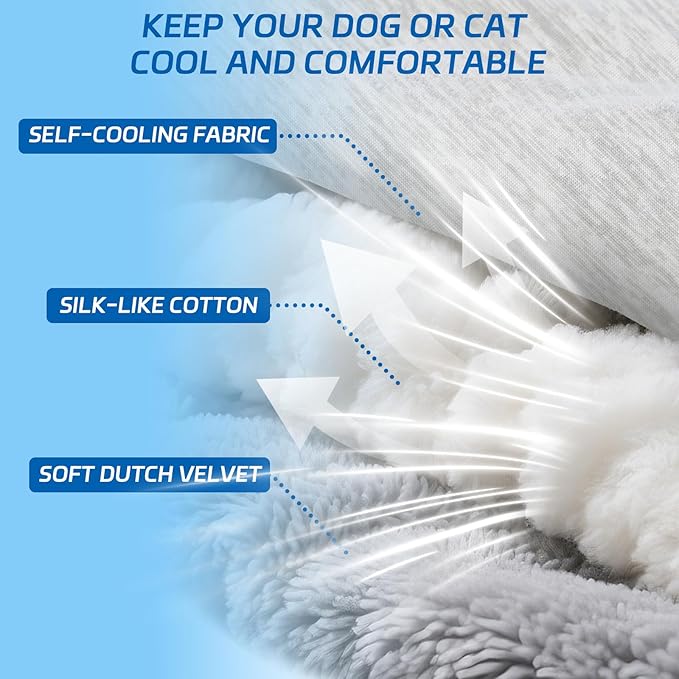 Dog Cooling Mat Self Coolings Foldable Cooling Pad for Dog in Summer Coolings Mat for Dogs and Cats Machine Washable (Rectangle,Gray, Medium-36 L x 23" W)