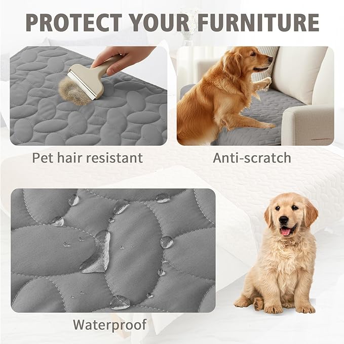 Ameritex Pet Bed Cover Dog Bed Blanket for Sofa and Furniture Waterproof New Pattern Design (40x50 Inch, Light Grey)