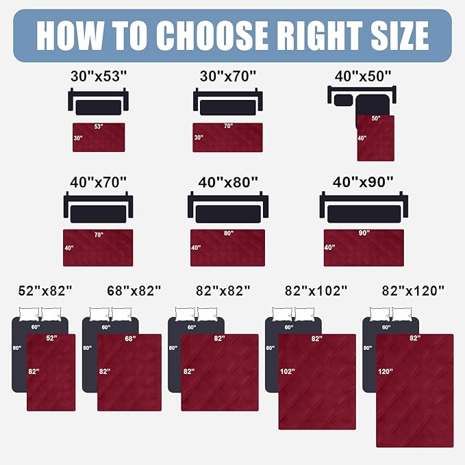Smiry Waterproof Dog Bed Cover Blanket 30x53, Soft Reversible Pet Blanket, Washable Leakproof Cats Dogs Couch Cover for Sofa, Couch, Furniture, Wine Red/Beige