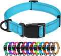 TagME Samll Dog Collars, Adjustable Reflective Nylon Pet Collar with Quick Release Buckle for Small Dogs, Sky Blue, 3/4" Width