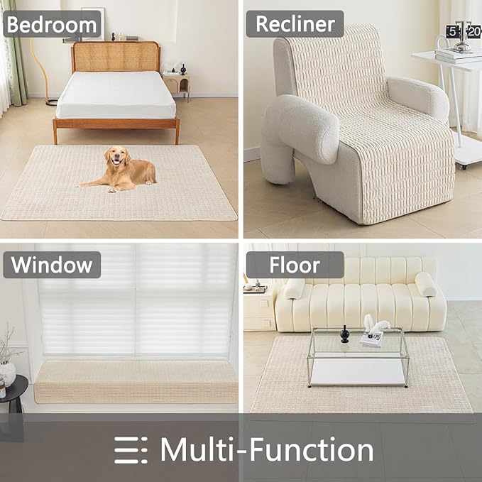 Muamar Dog Bed Cover Sofa Protector,Anti Slip Waterproof Sofa Covers for Living Room Couch Covers,Sofa Mat,Seat Cover,Dog Mat,Pet Pad for Furniture 1 Piece (60x82 inch, Cream White)